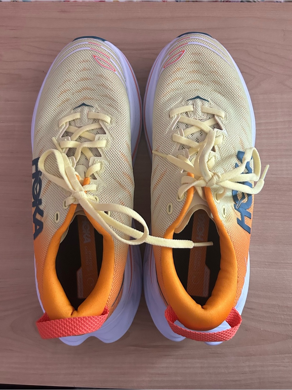 Hoka One One Yellow and Orange Women's Running Sneakers